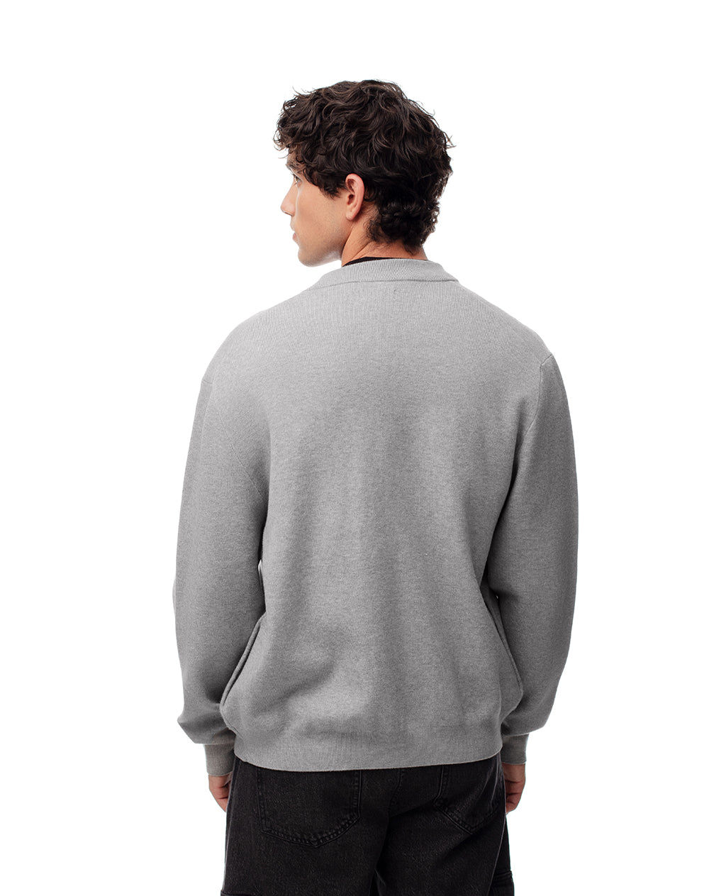 Chaqueta bomber regular cierre doble gris hombre
