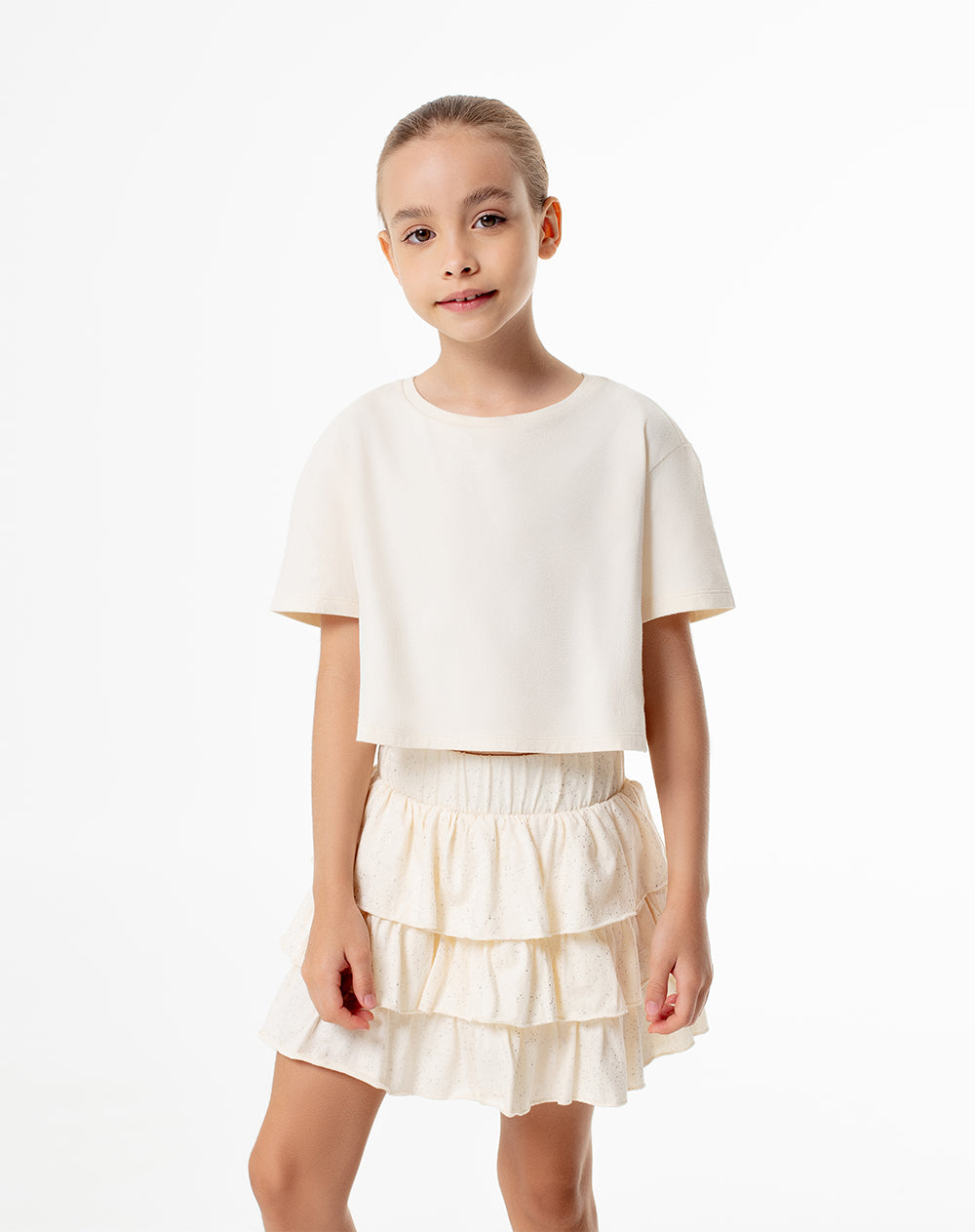 Falda boleros short interno crudo niña