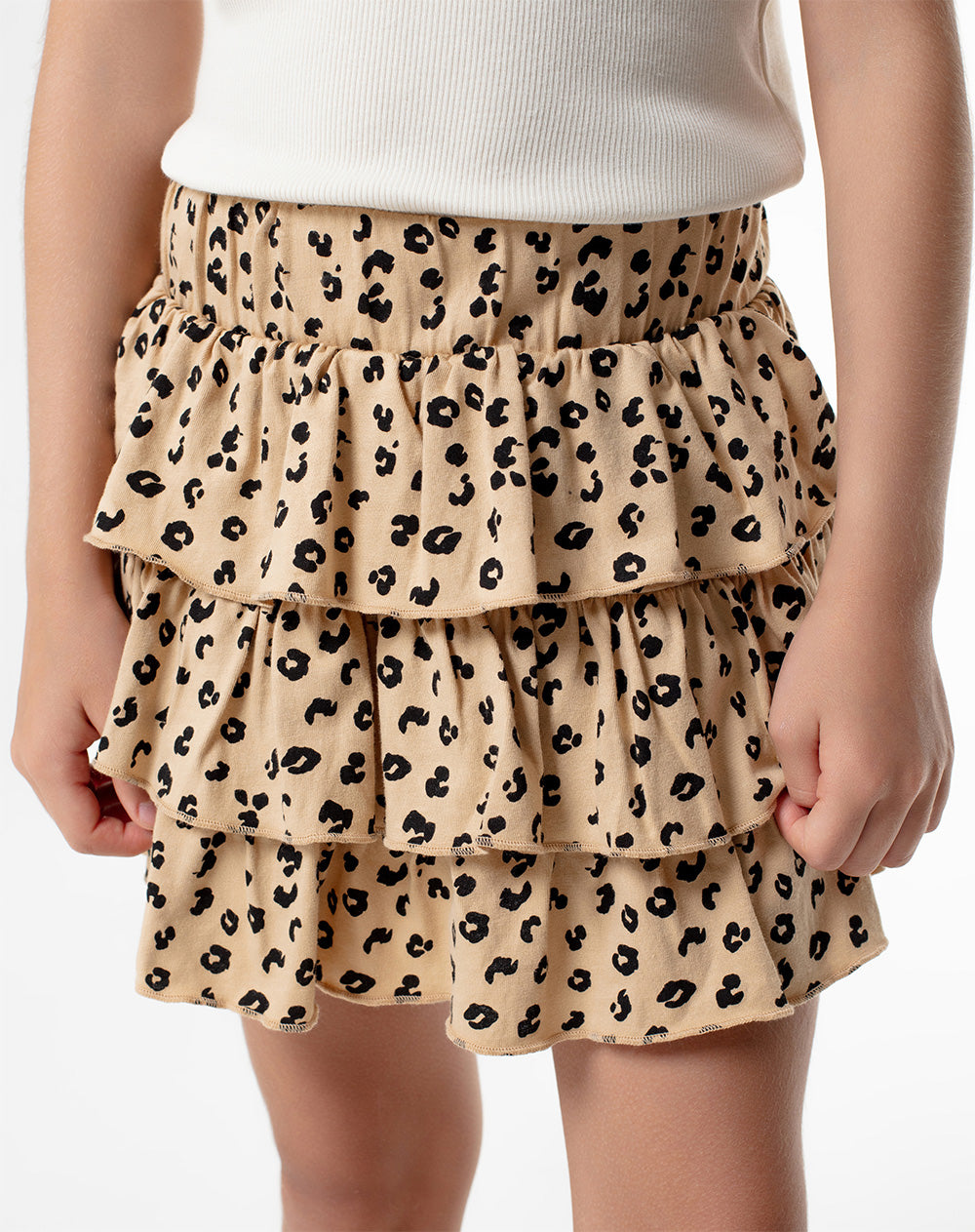 Falda capas algodón short interno estampada niña