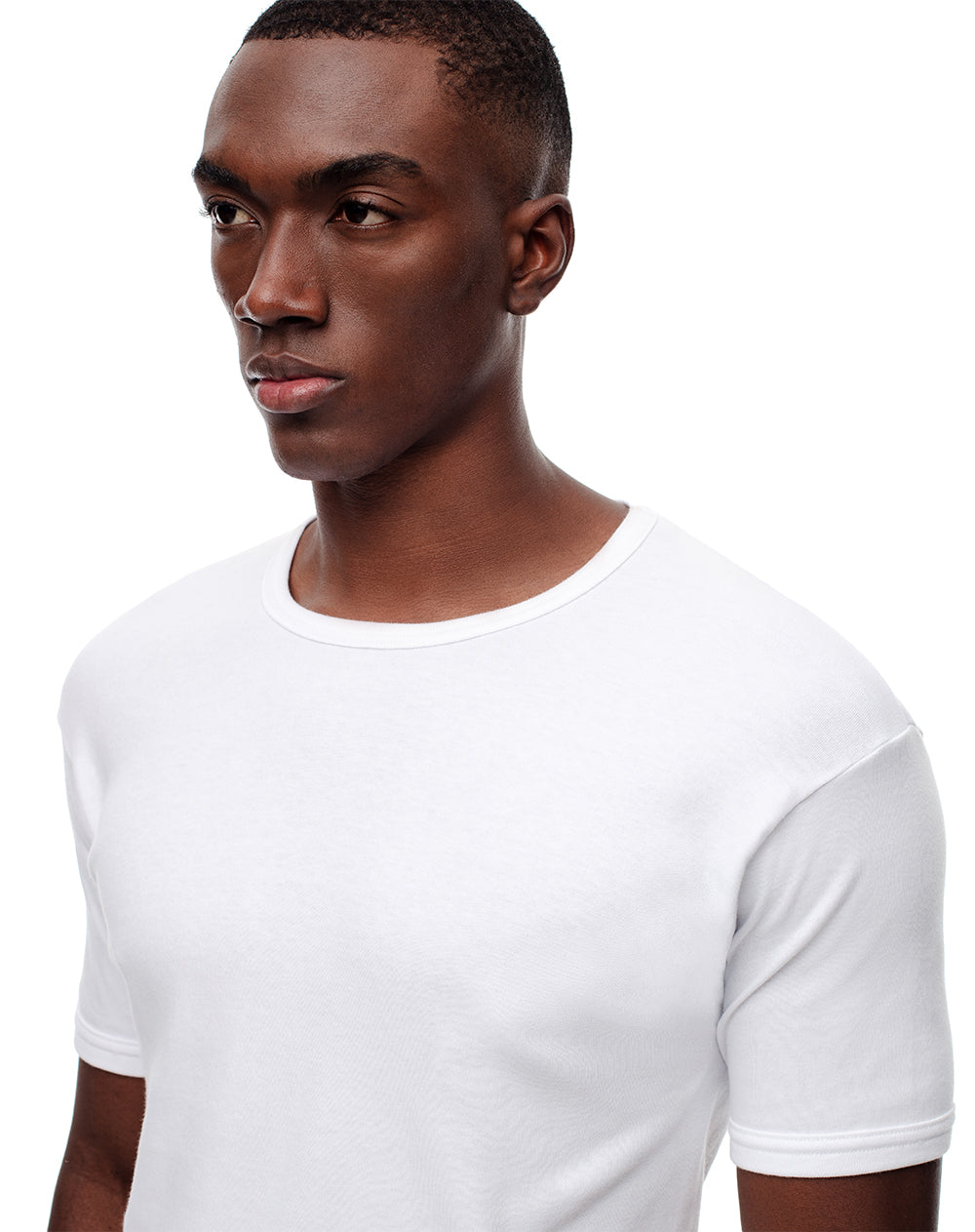 Camiseta slim algodón blanca hombre