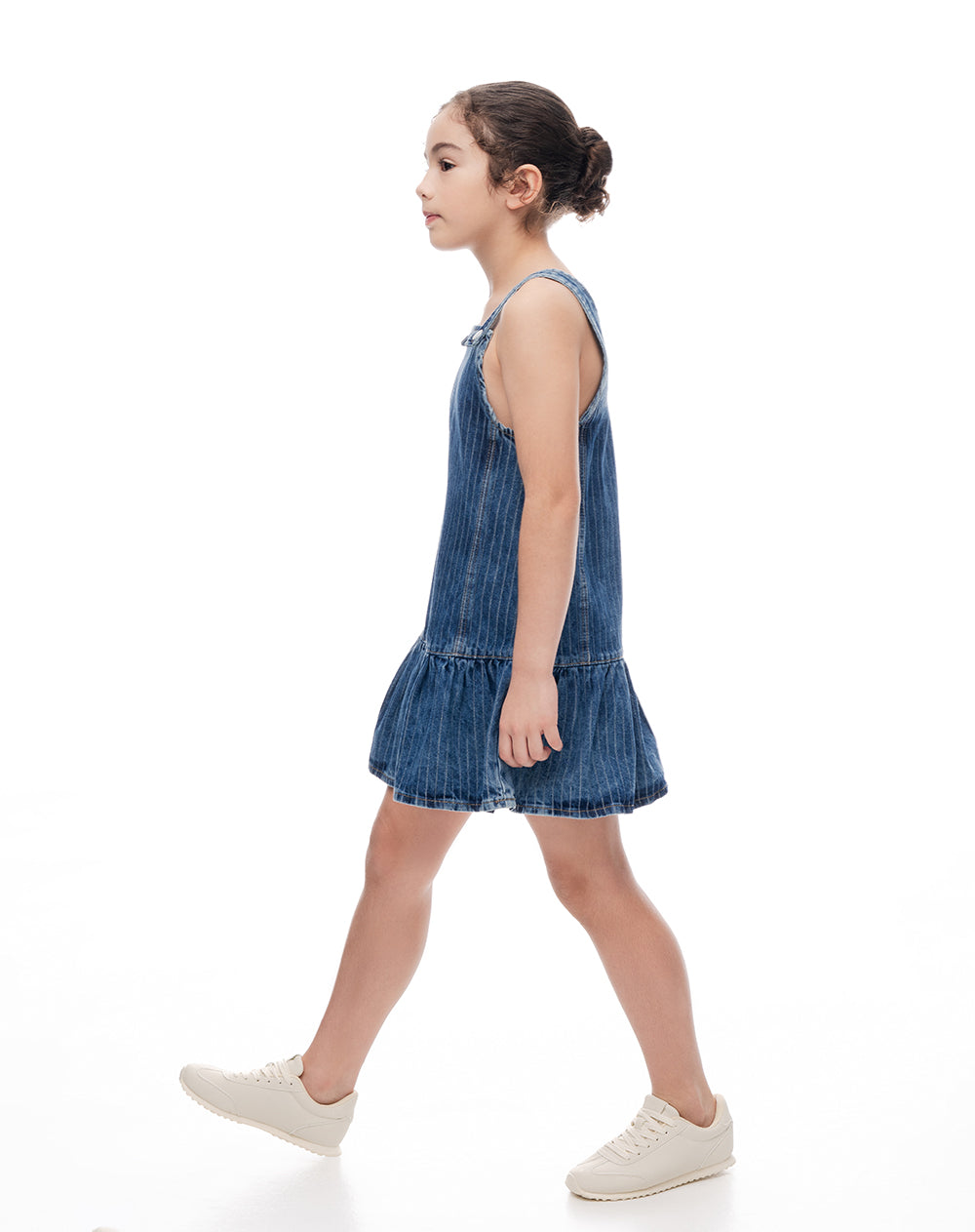 Vestido corto índigo medio niña