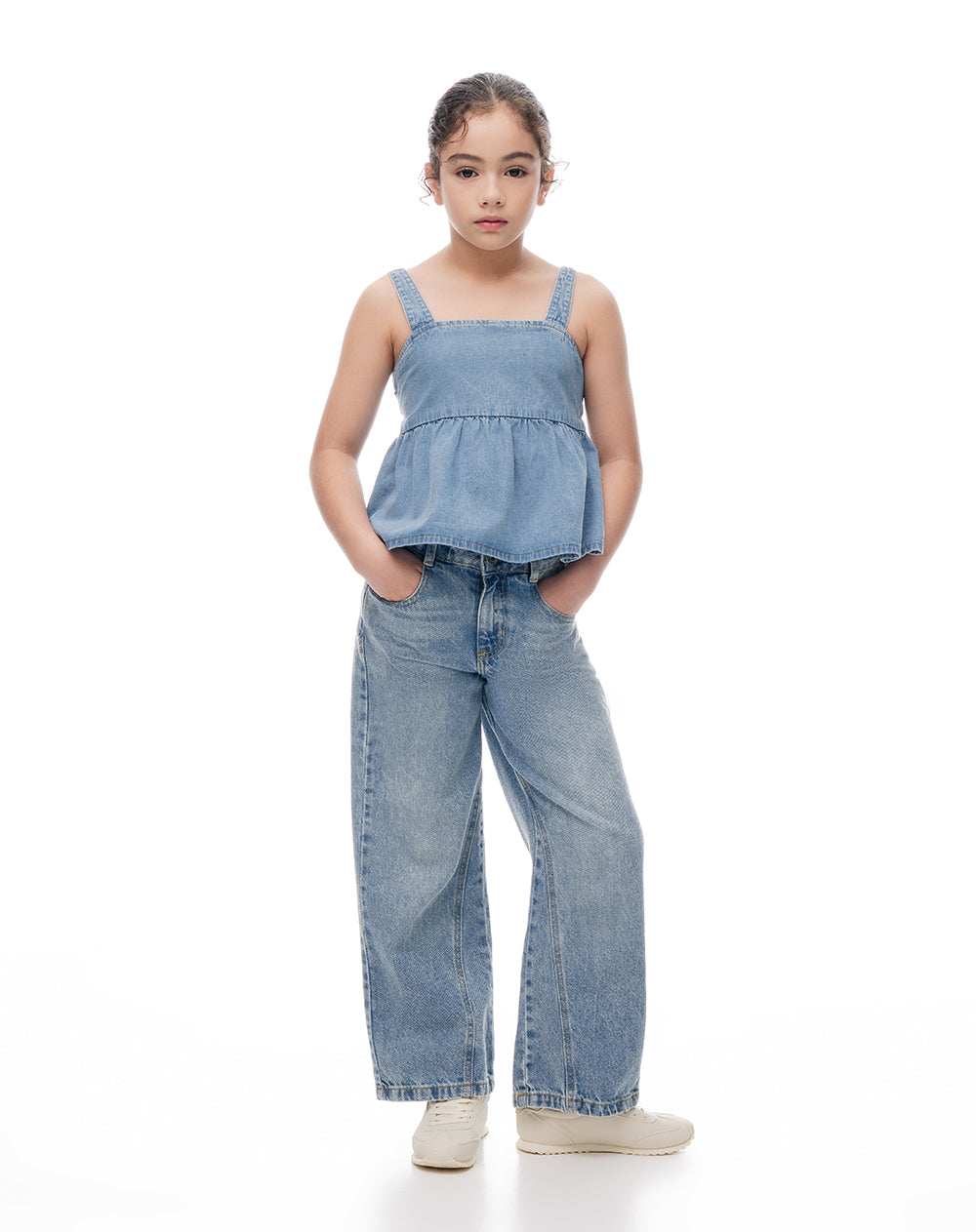 Camisa regular fit índigo medio