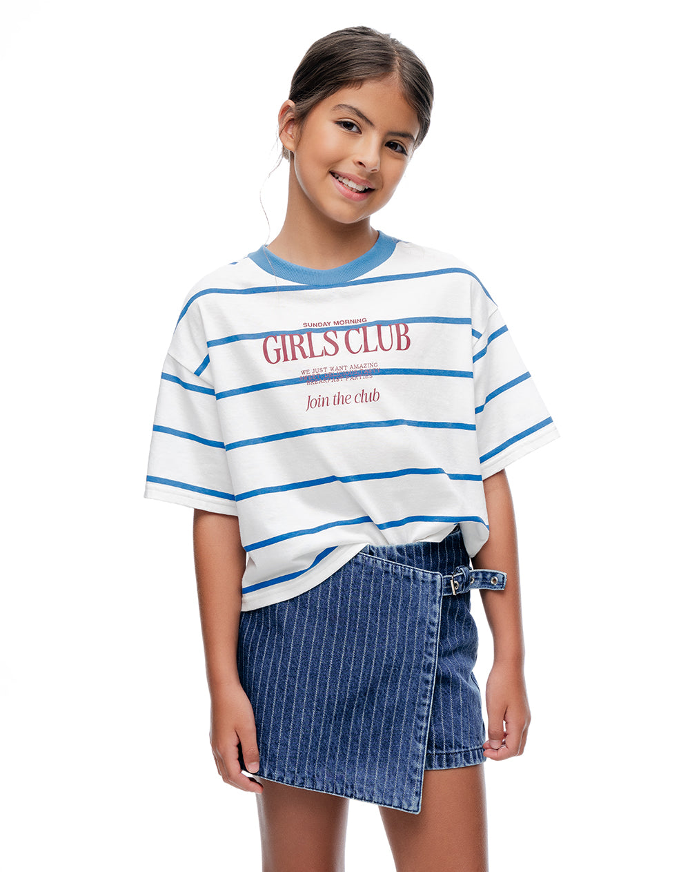 Falda corto tiro medio índigo niña