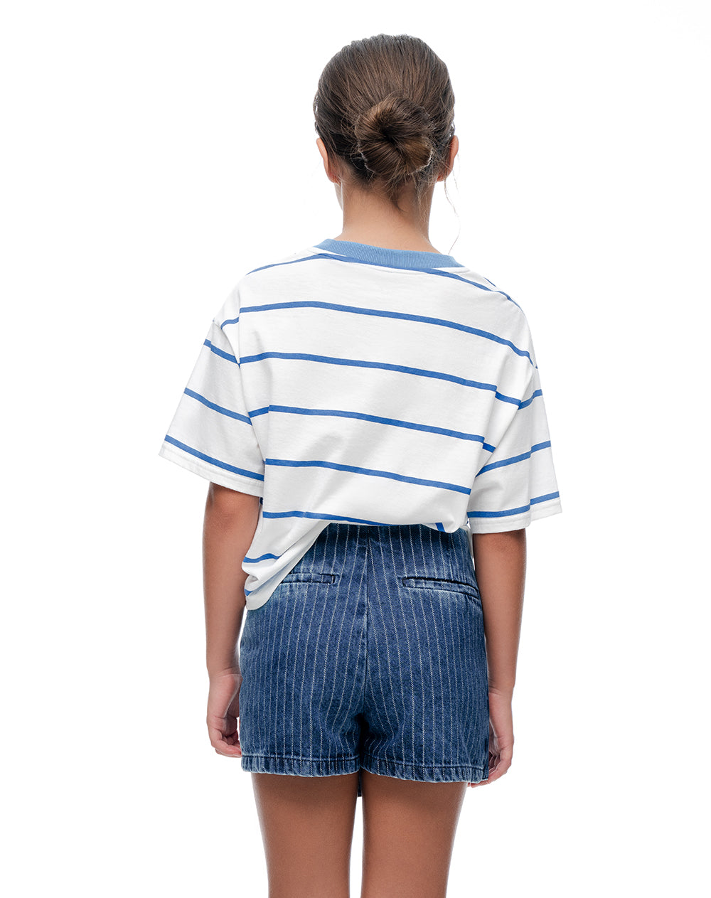 Falda corto tiro medio índigo niña