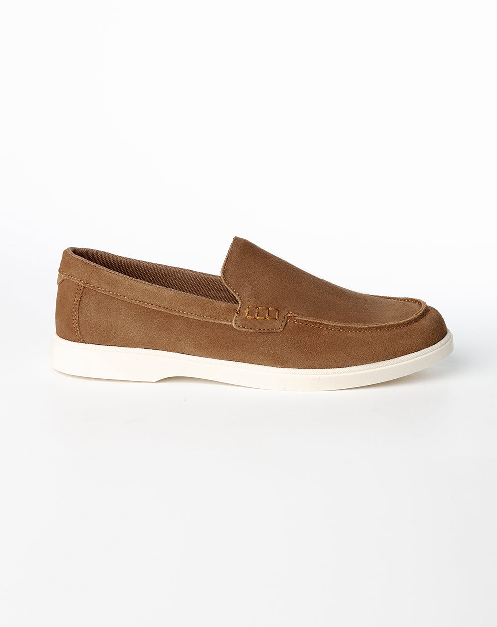 Zapatos tipo mocasín gamuzado café hombre