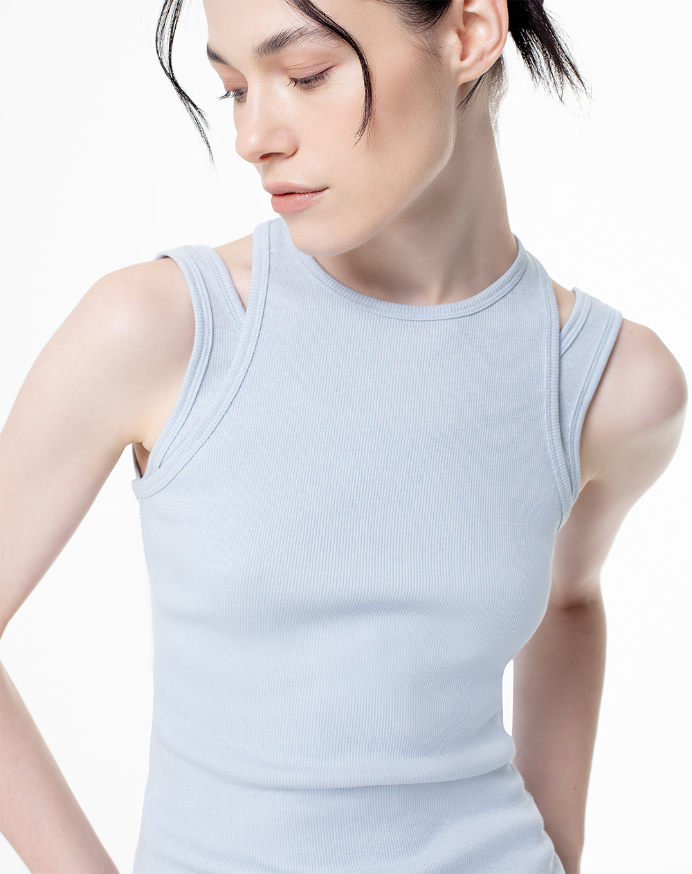 Camiseta esqueleto slim azul mujer