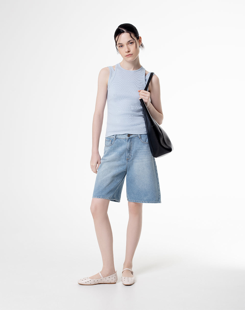 Camiseta esqueleto slim azul mujer