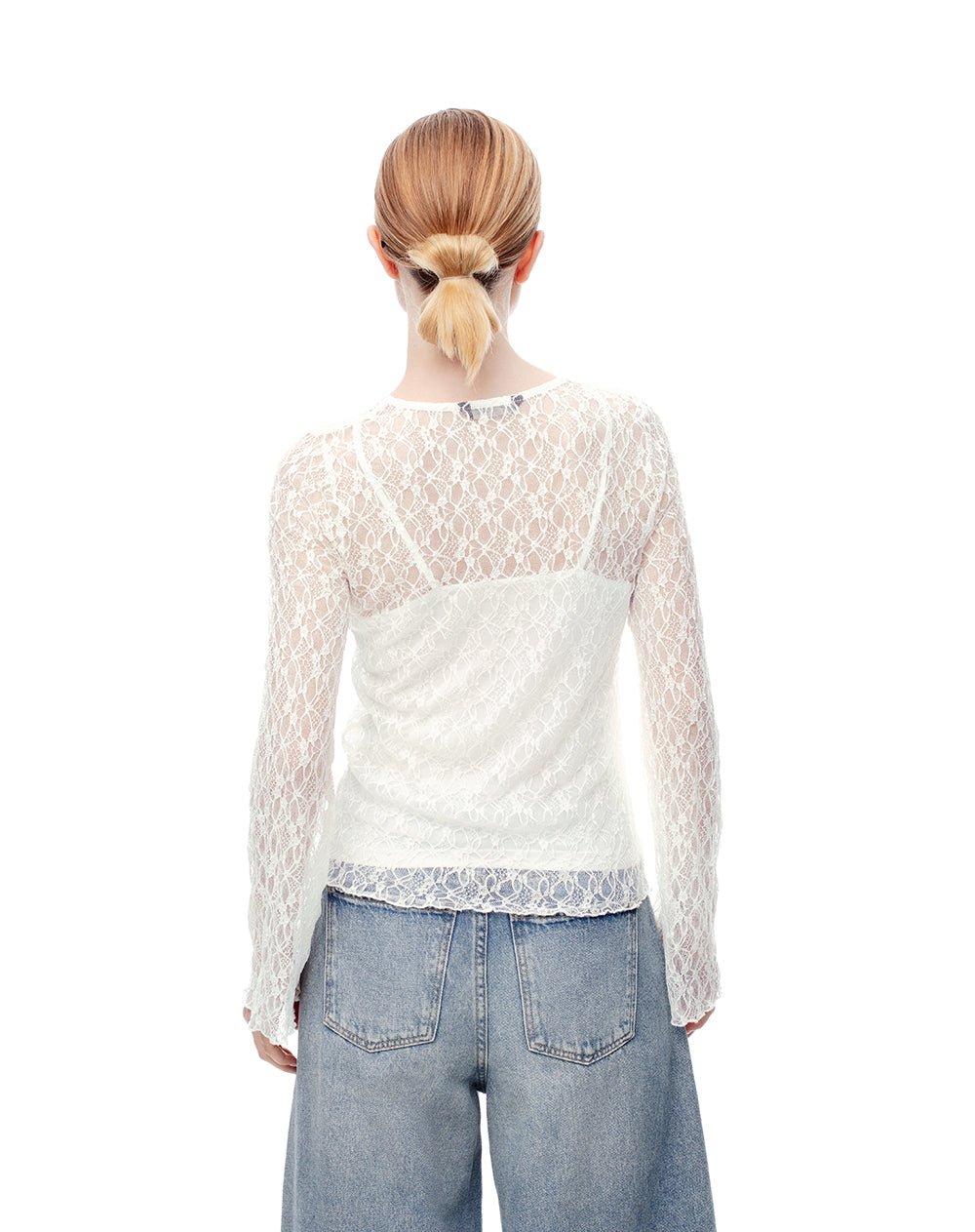 Camibuzo encaje camisilla interna habano mujer