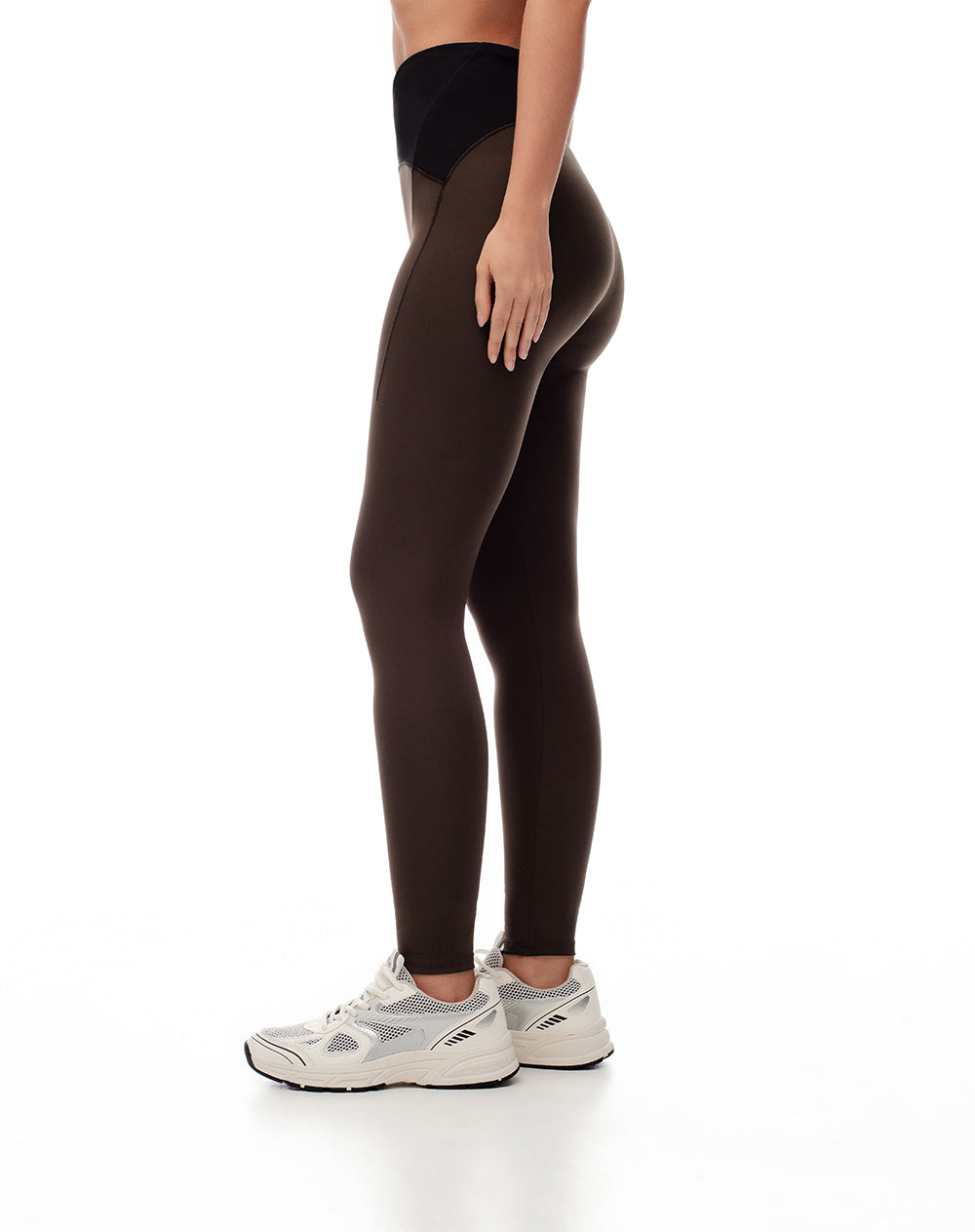 Legging deportivo control abdomen chocolate mujer