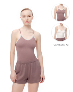 Camisilla slim seamless x2unds surtidas mujer