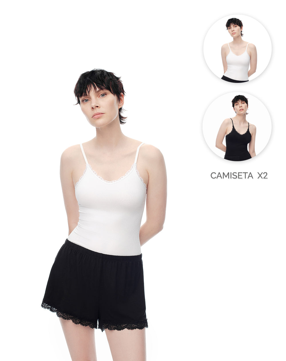 Camisilla slim seamless x2unds surtidas mujer