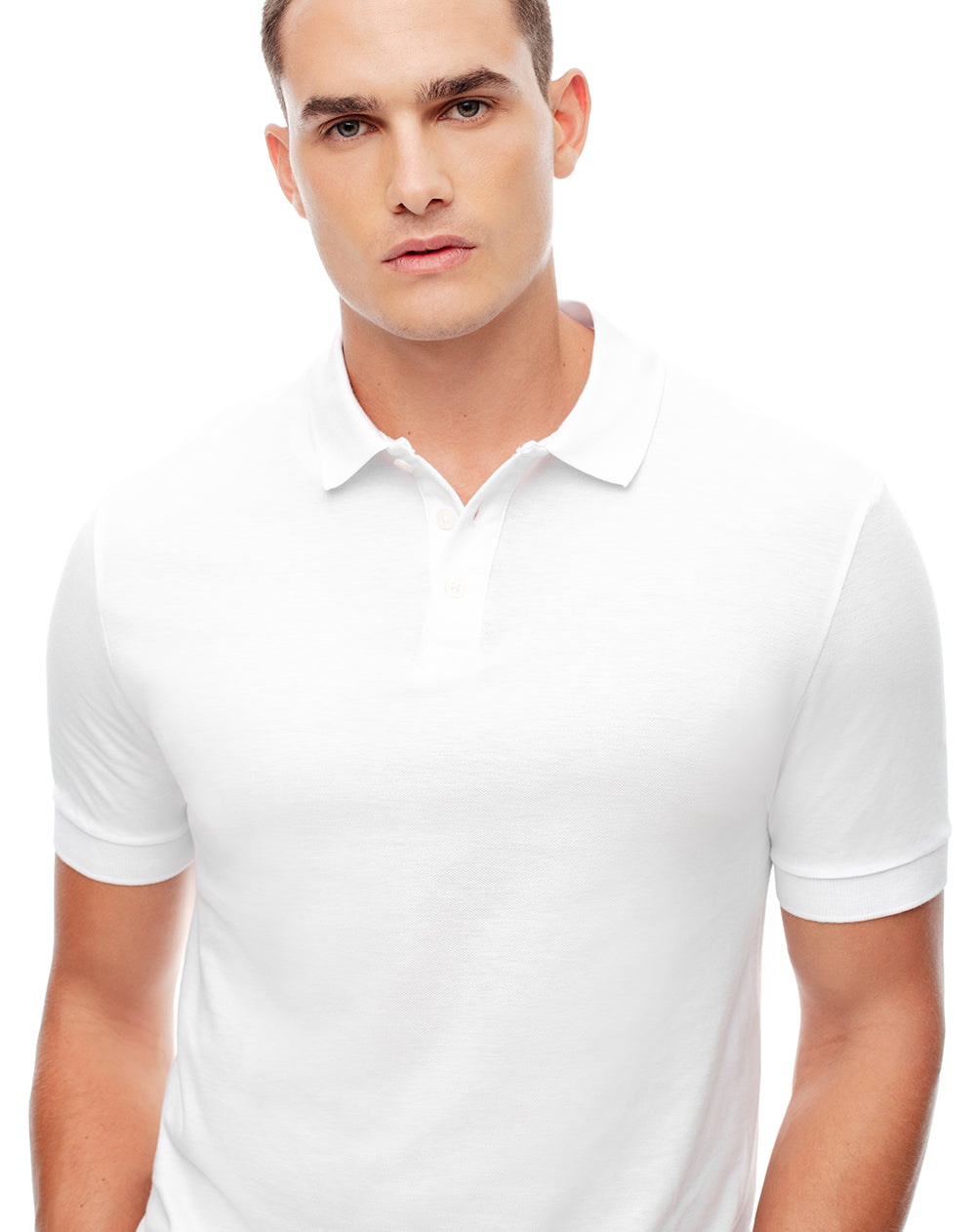 Polo regular algodón blanca hombre