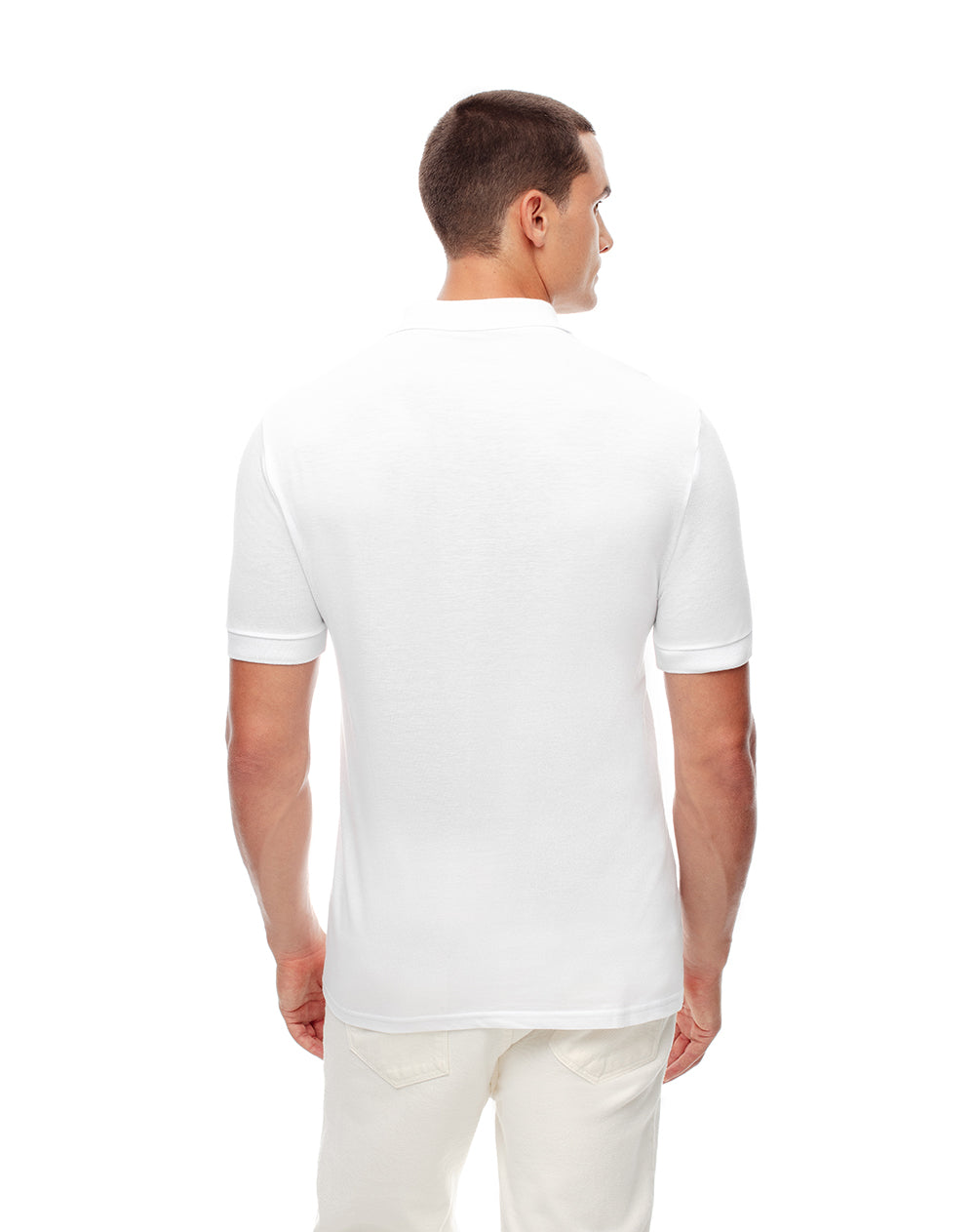 Polo slim algodón blanca hombre