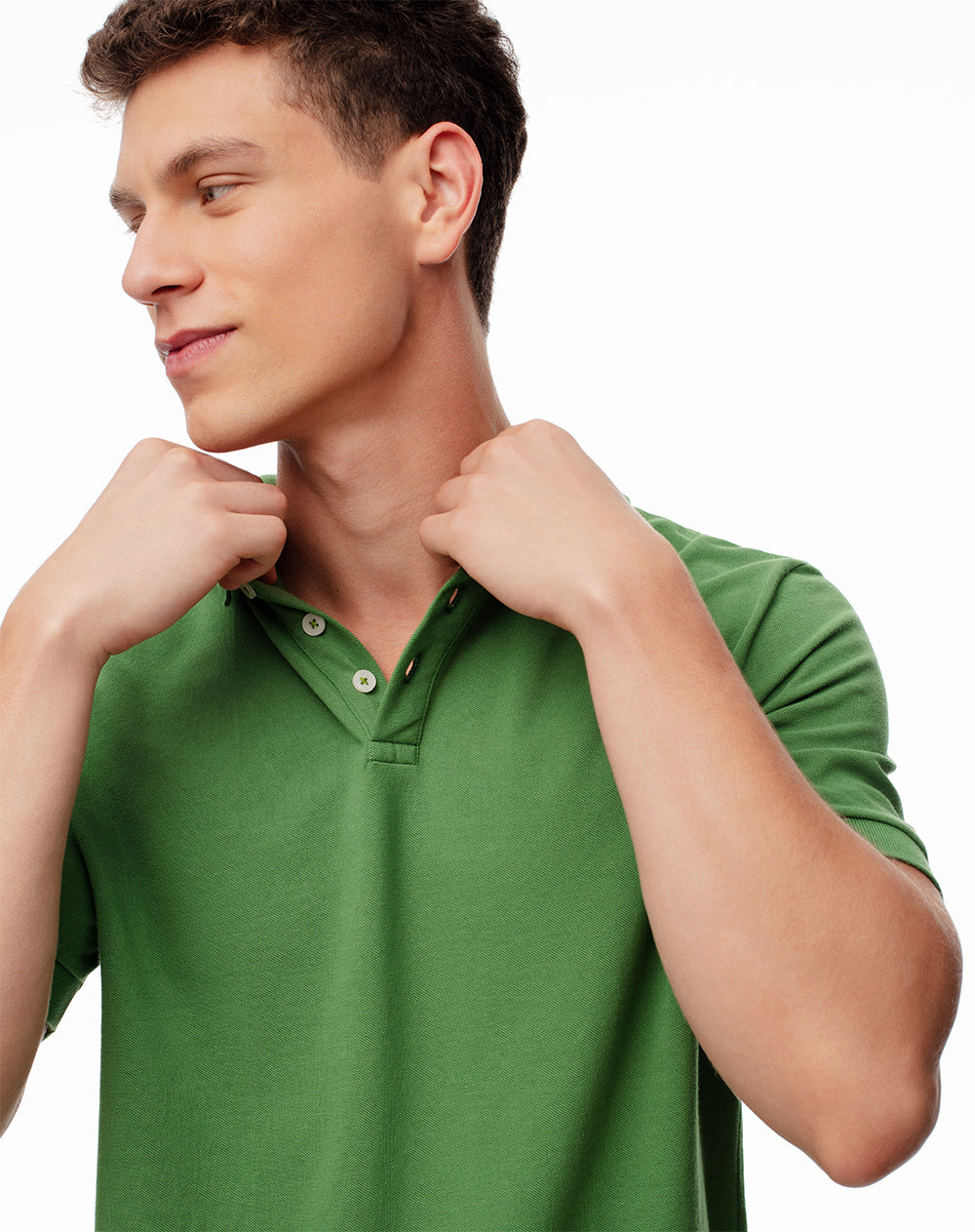 Polo slim verde hombre