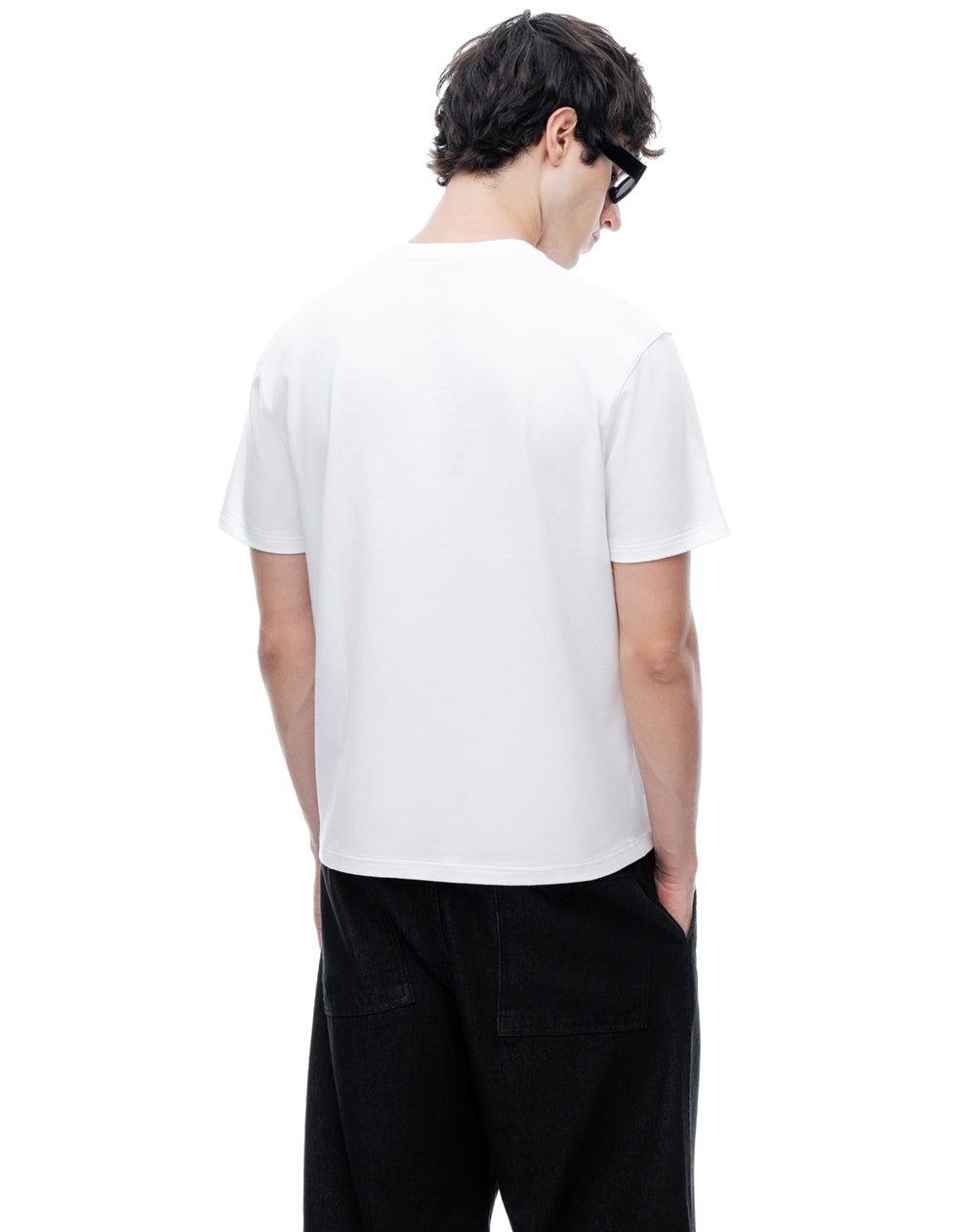 Polo regular manga corta blanca hombre