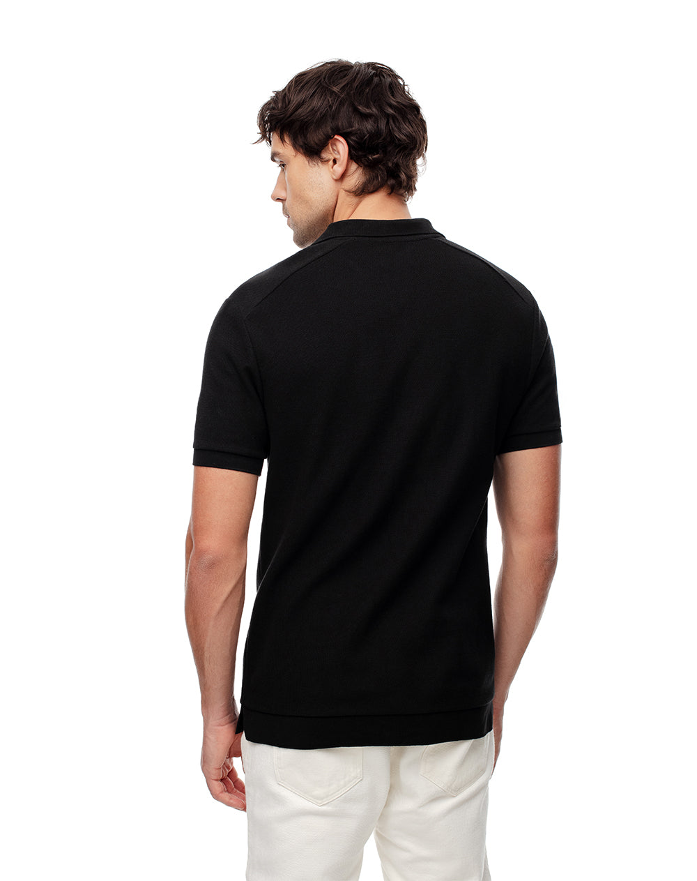 Polo regular algodón negra hombre