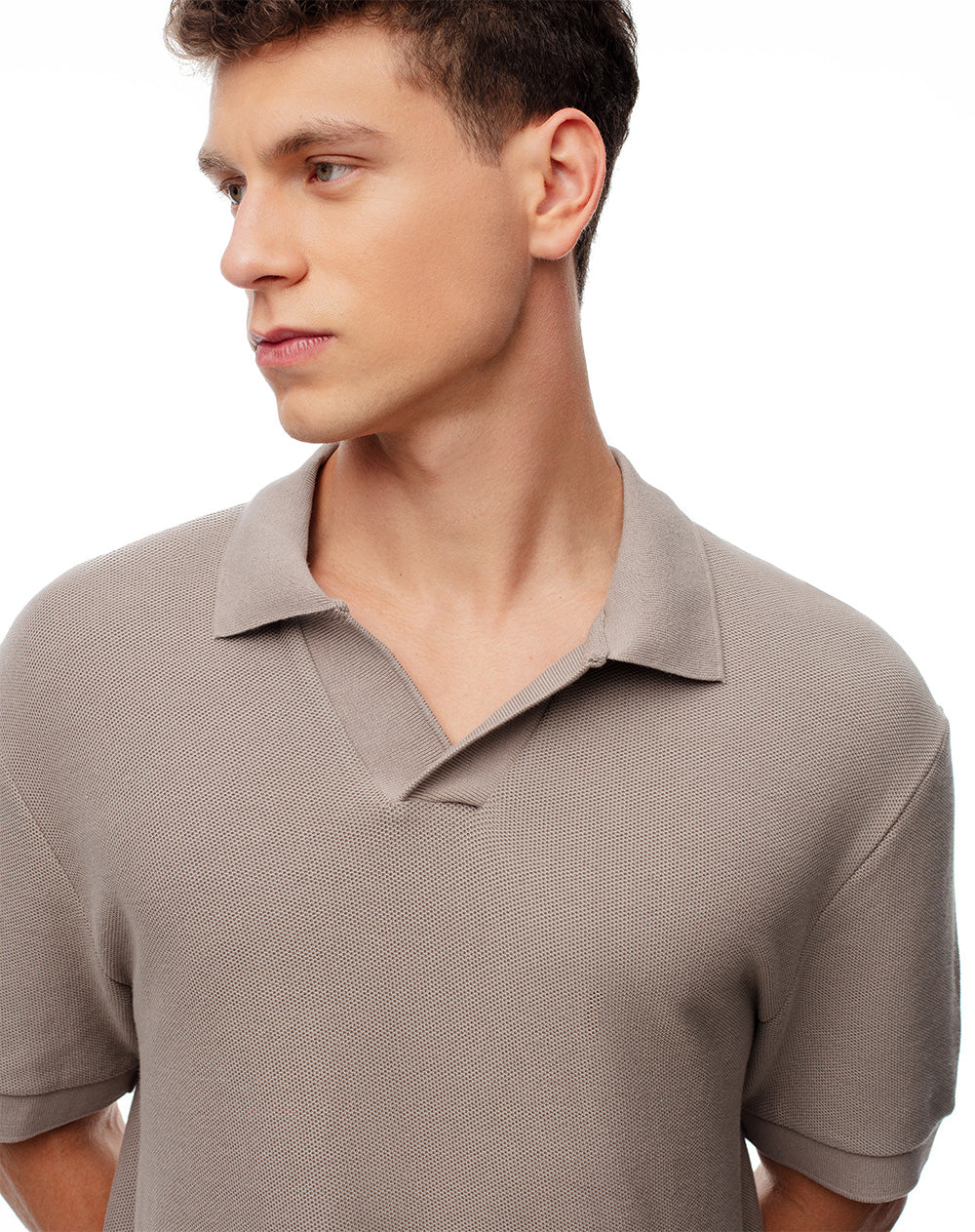 Polo regular algodón taupe hombre