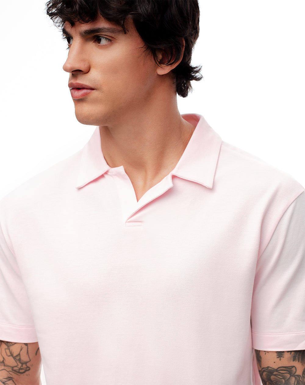 Polo regular algodón rosa hombre