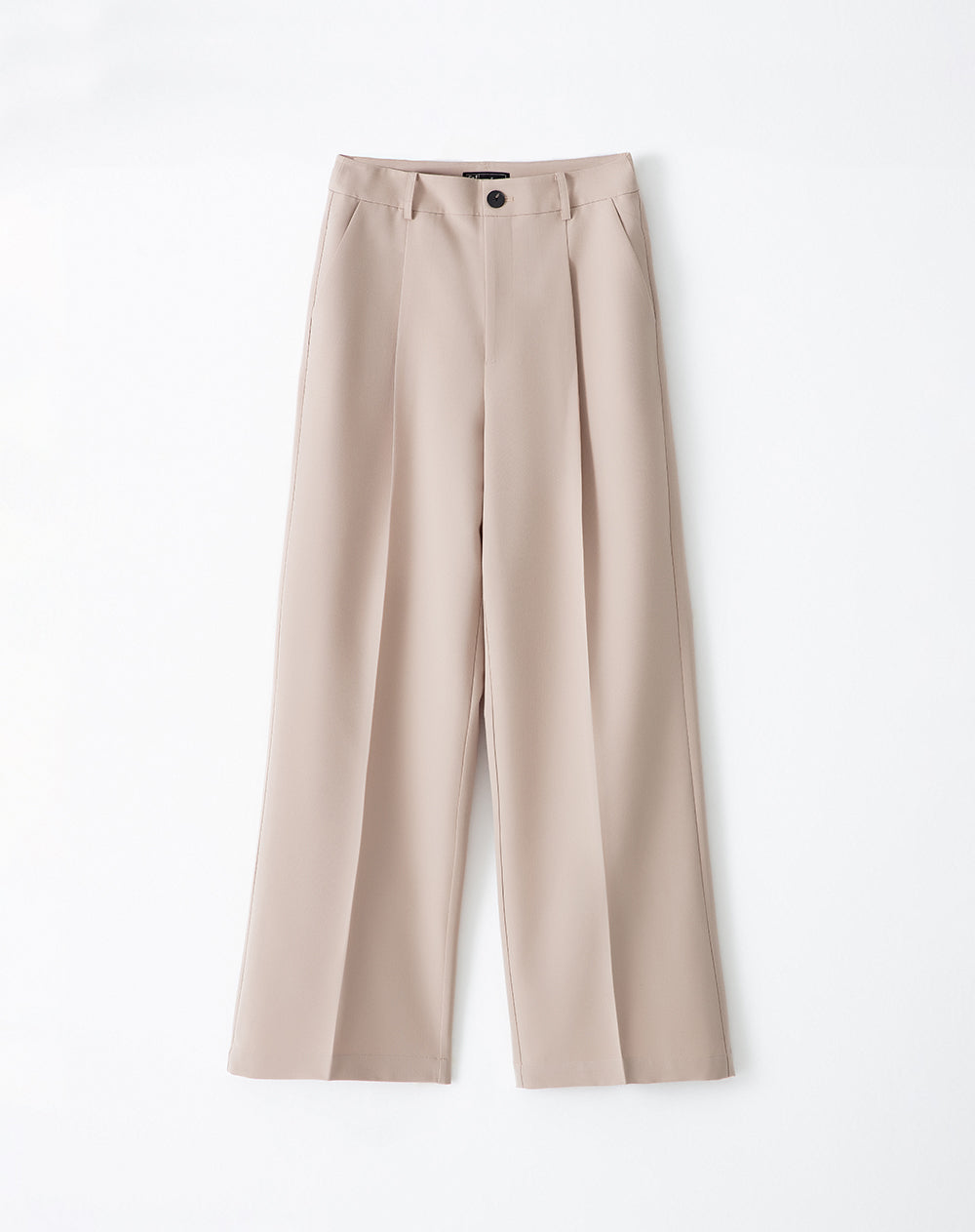 Pantalón wide leg tiro alto caqui mujer
