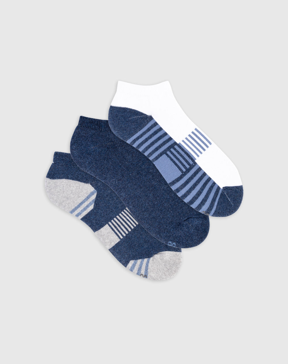 Medias para hombre tobilleras cortas algodón pack x3unds surtidas