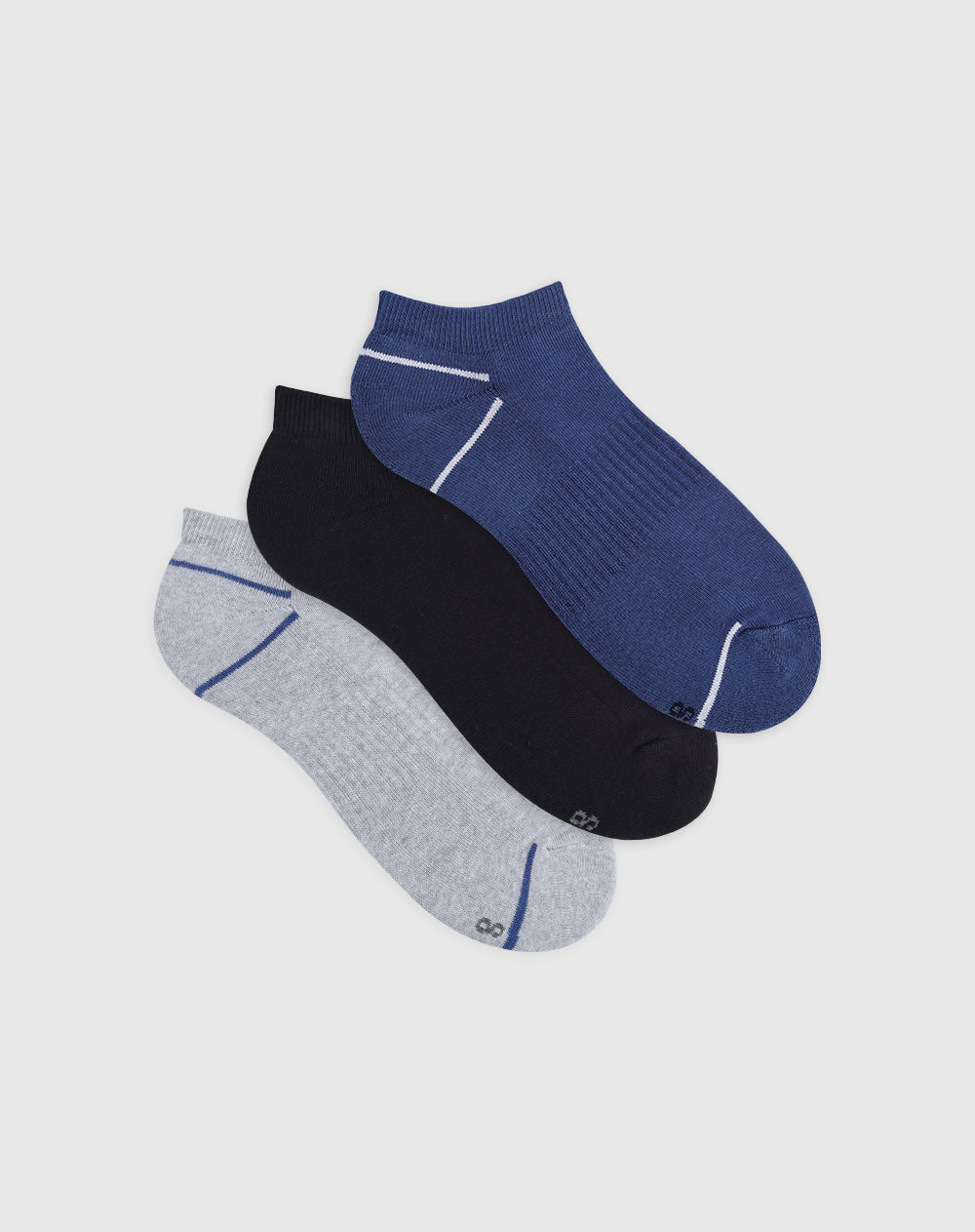 Medias hombre tobillera corta algodón pack x3 surtido