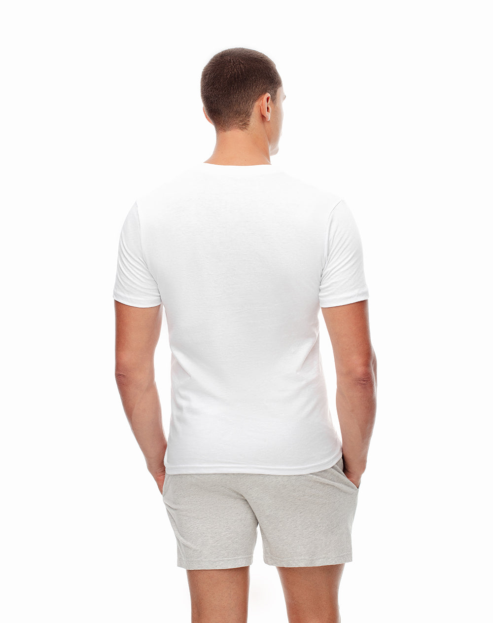 Camiseta slim algodón jersey x2unds blanca hombre