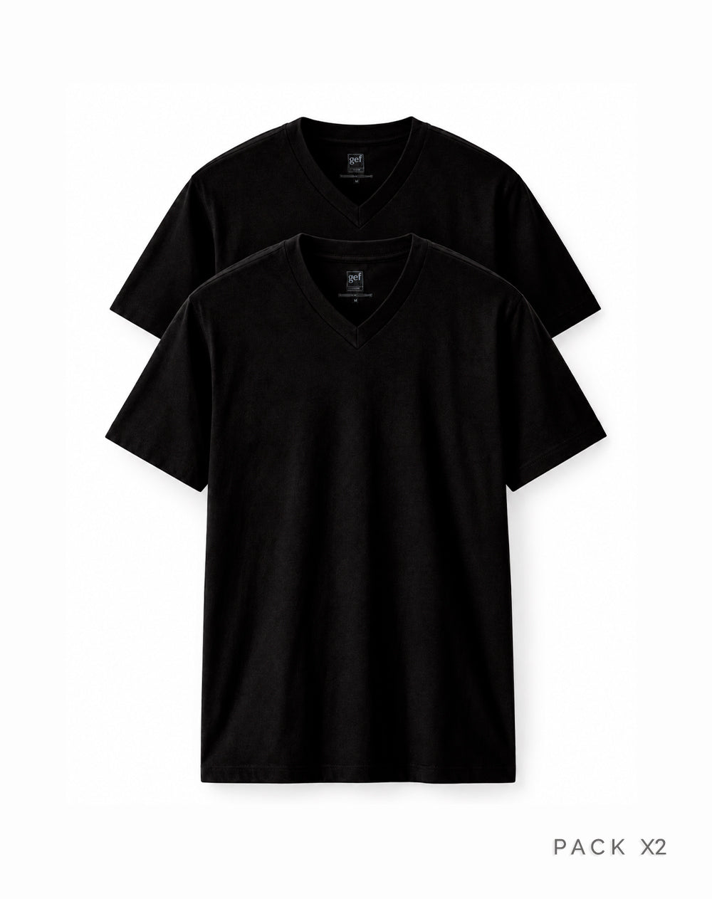 Camiseta slim algodón jersey x2unds negra hombre