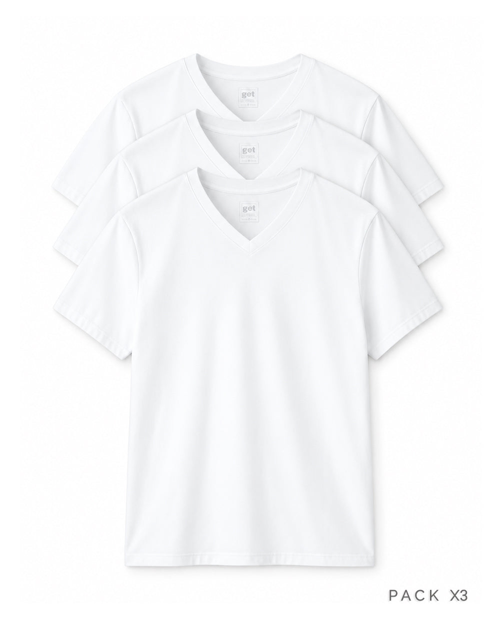 Camiseta slim algodón jersey x3unds blanca hombre