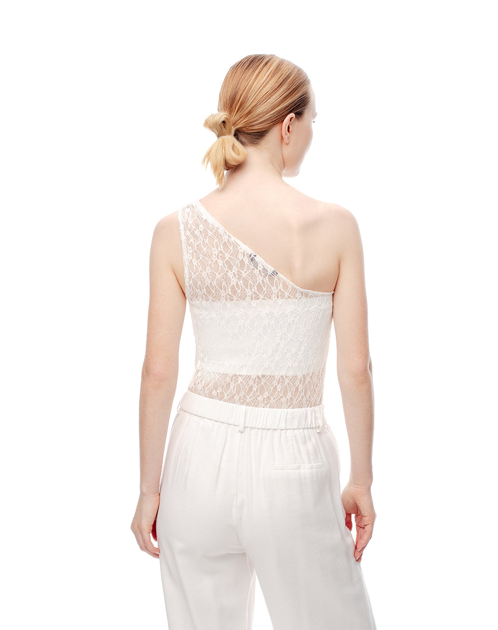 Body encaje asimétrico habano mujer