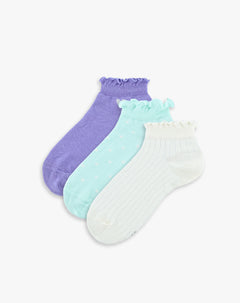 Medias niña tobillera pack x3 surtido