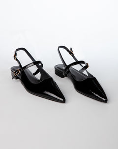 Bailarinas en punta charol negras mujer