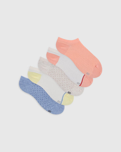 Medias niña tobillera corta algodón pack x5 surtido