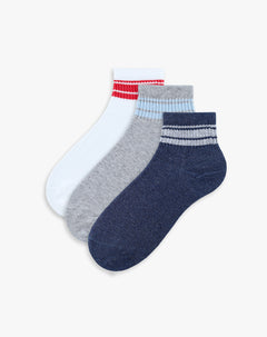 Medias niño tobillera pack x3 surtido