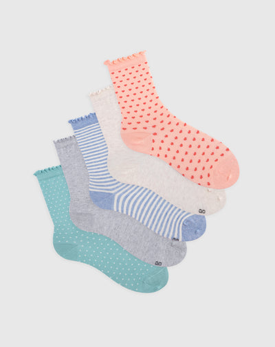 Medias niña largas algodón pack x5 surtido
