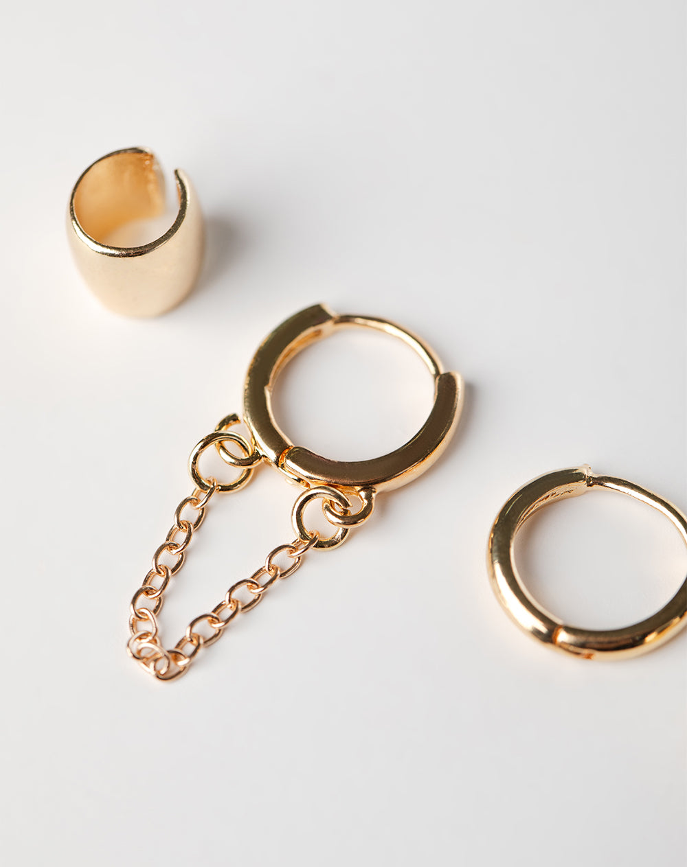 Set aretes + earcuff dorados
