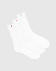 Medias hombre largas acolchadas pack x3 blancas