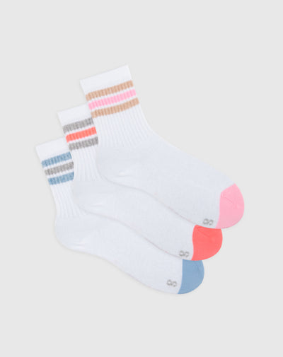 Medias para niña largas algodón pack x3unds blancas