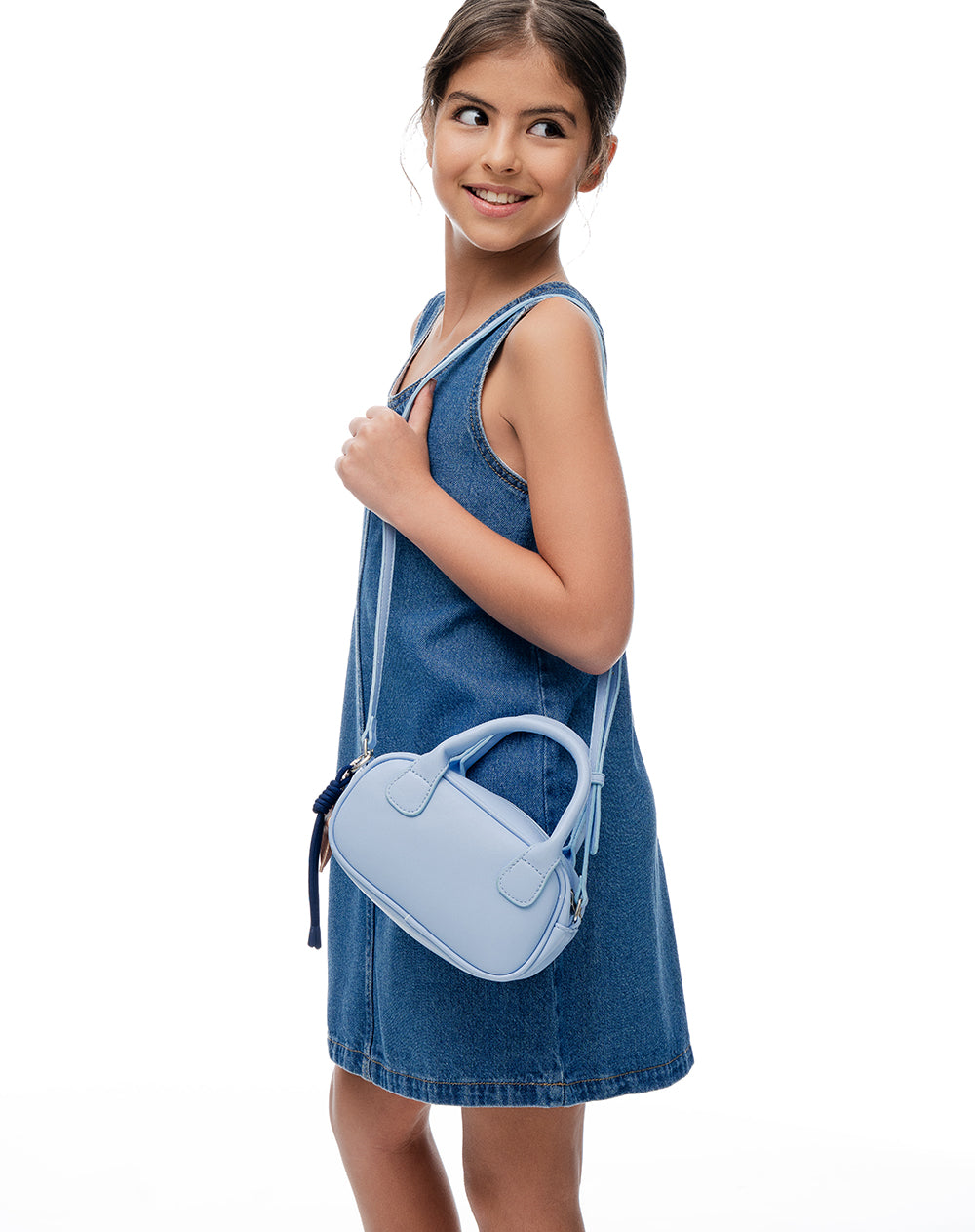 Bolso mini bowling + charm azul niña