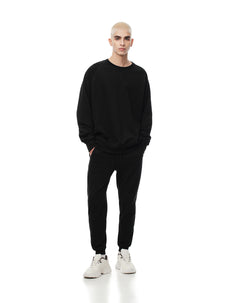 Jogger regular algodón negro hombre