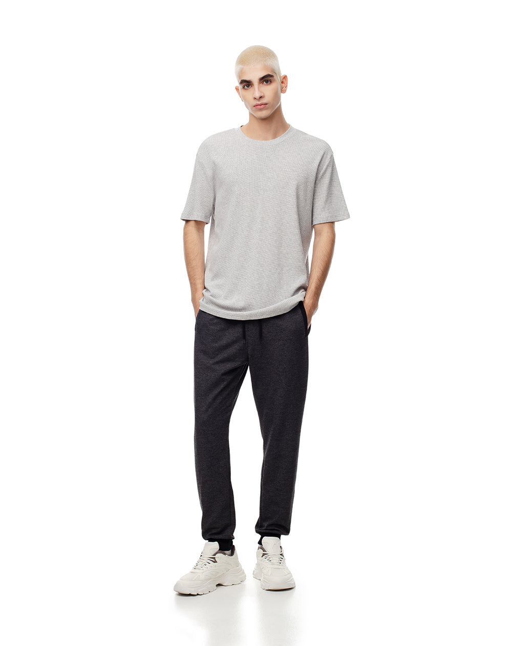 Jogger regular algodón negro hombre