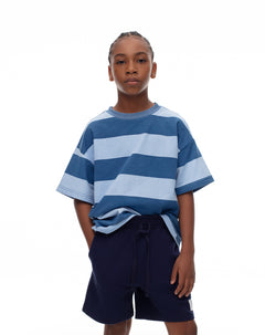 Bermuda regular algodón azul niño