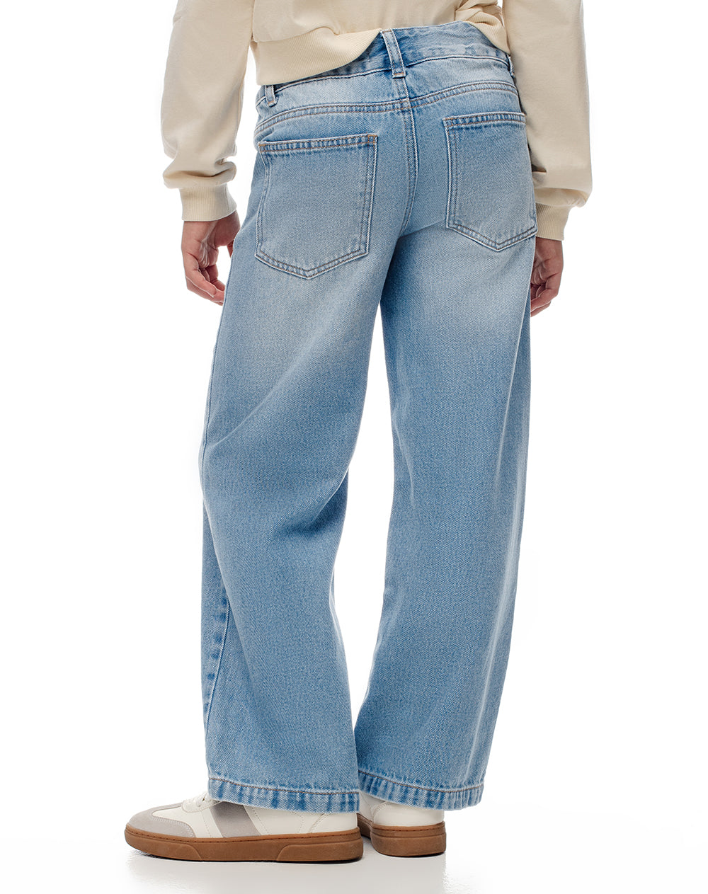 Jean straight fit tiro alto indigo medio