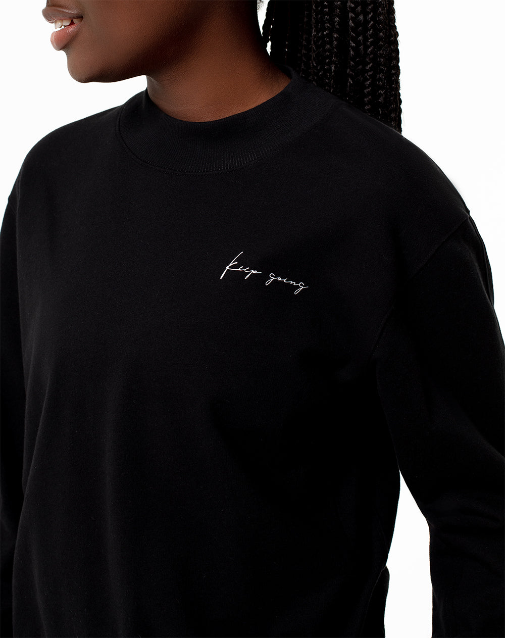 Buzo regular algodón negro mujer