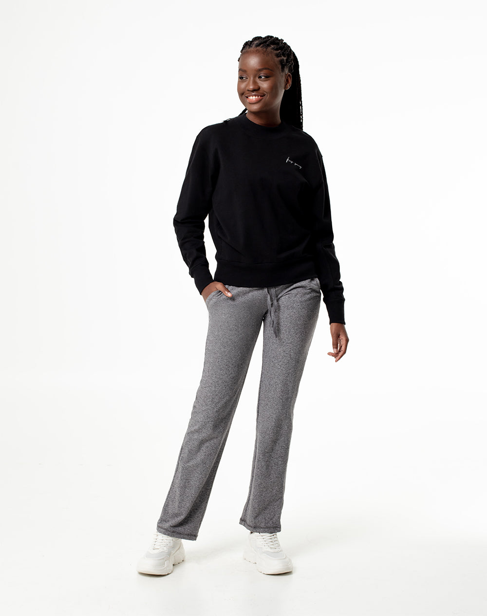Buzo regular algodón negro mujer