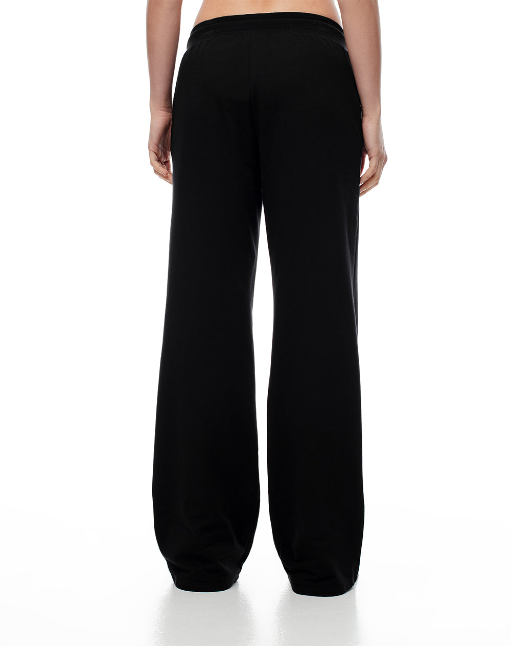 Pantalón relax tiro medio algodón negro mujer