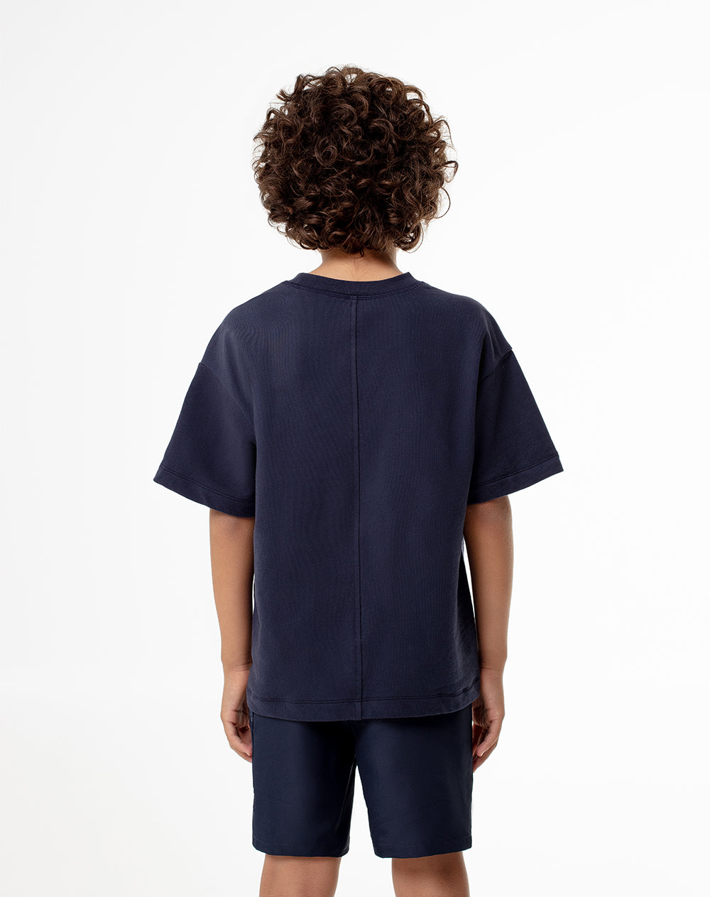 Camiseta regular algodón azul niño