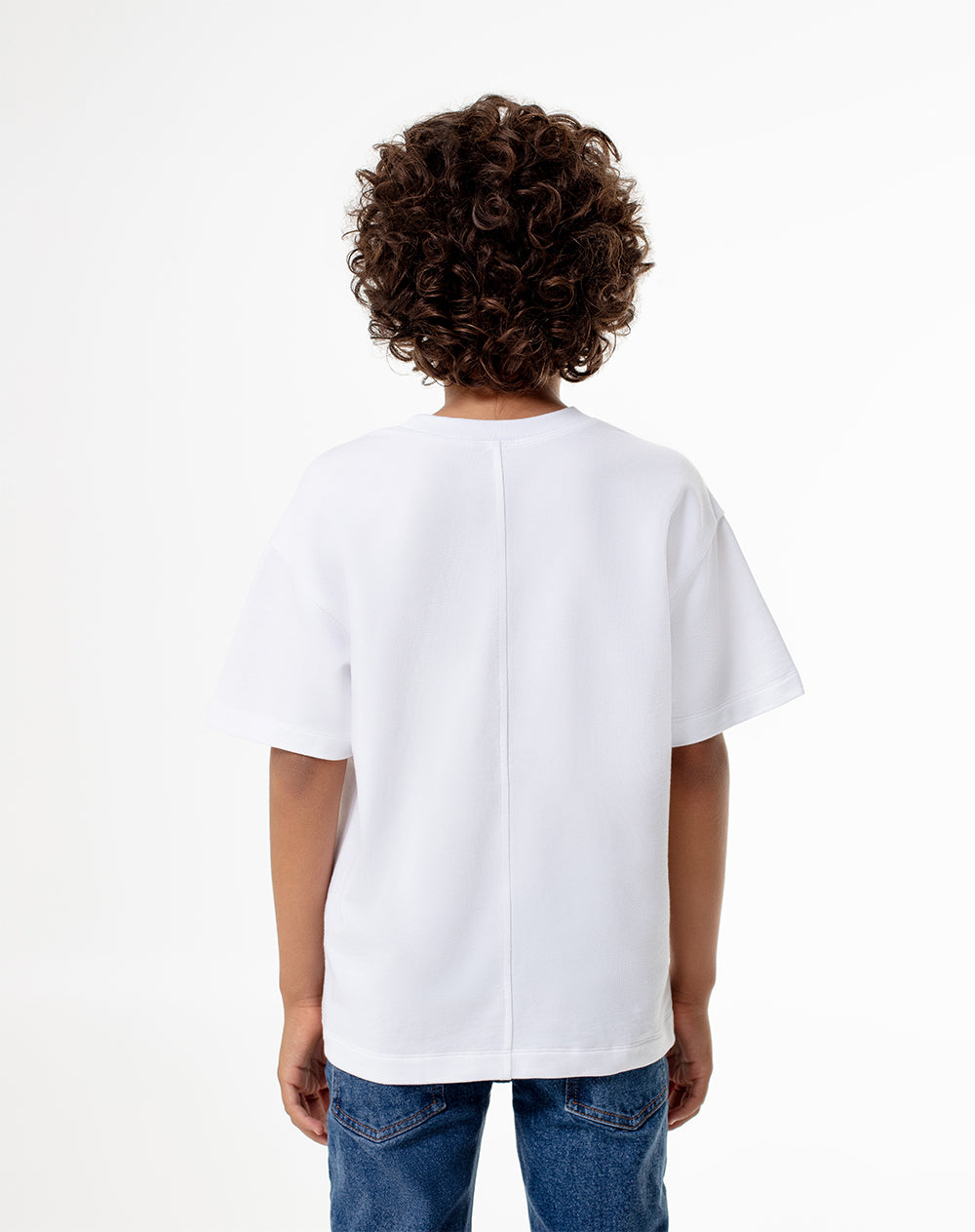 Camiseta regular algodón blanca niño