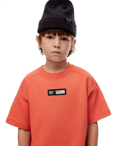 Camiseta regular fit manga corta naranja