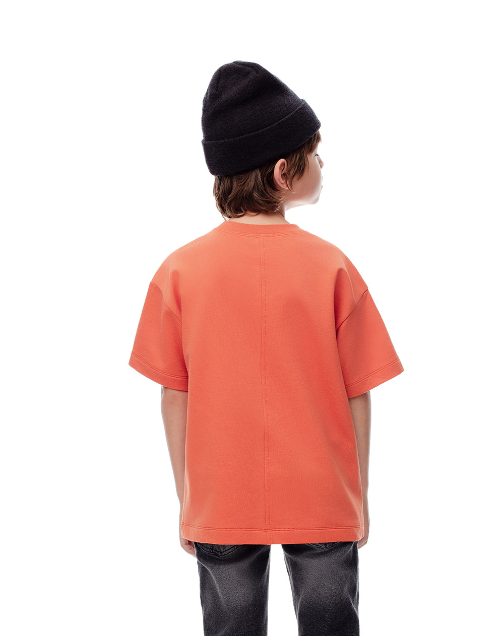 Camiseta oversize algodón naranja niño