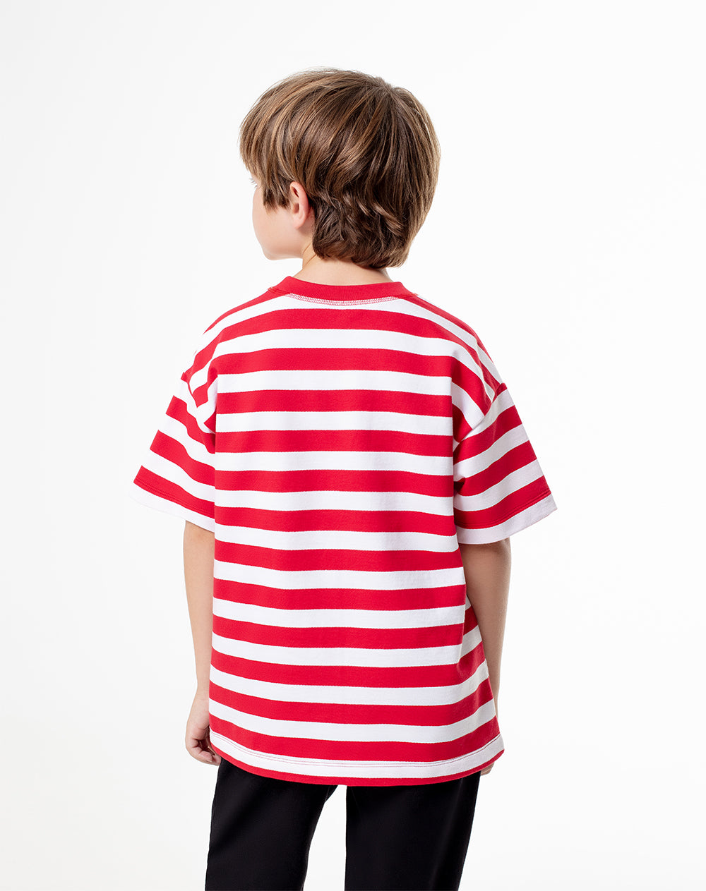 Camiseta oversize algodón rayas niño